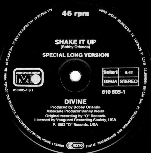 Divine – Shake It Up (Special Long Version) VINYL