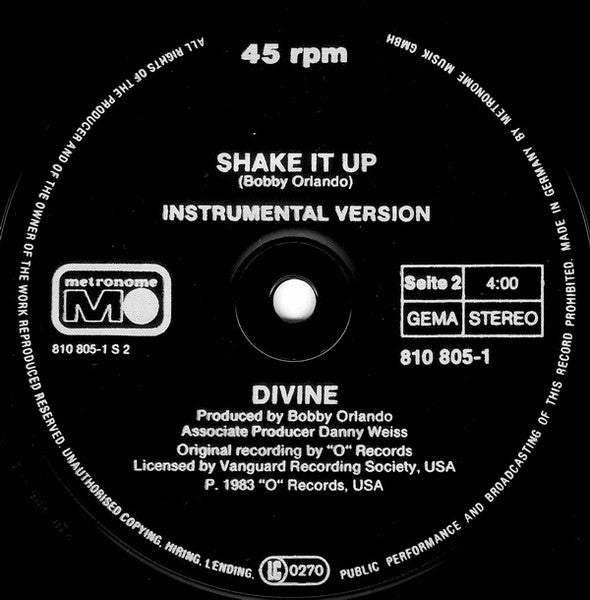 Divine – Shake It Up (Special Long Version) VINYL