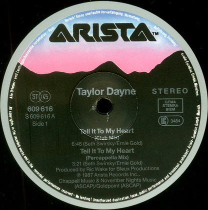 Taylor Dayne – Tell It To My Heart VINYL