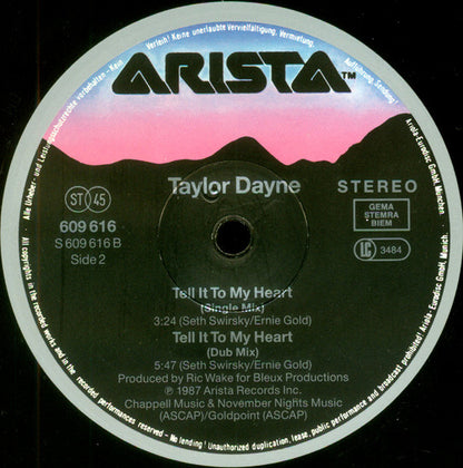 Taylor Dayne – Tell It To My Heart VINYL