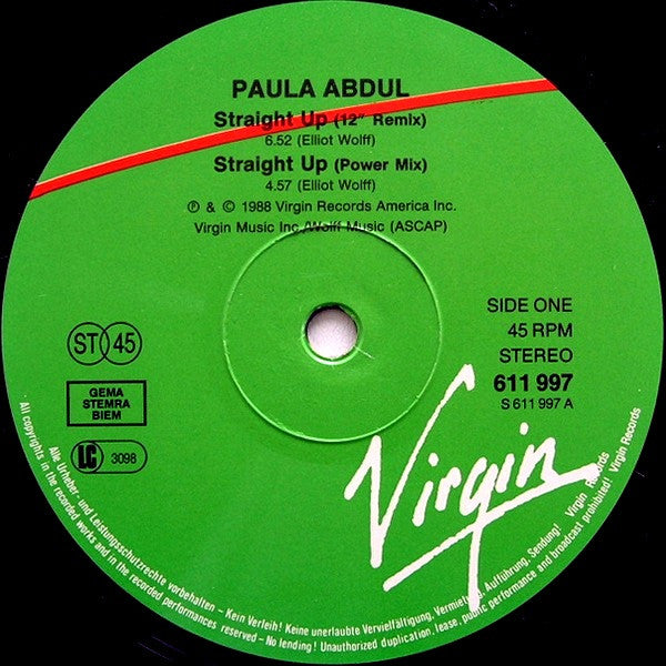 Paula Abdul – Straight Up VINYL