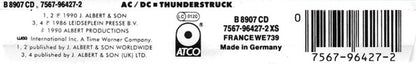 AC/DC – Thunderstruck CD SINGLE ORIGINAL ORIGINAL 1990