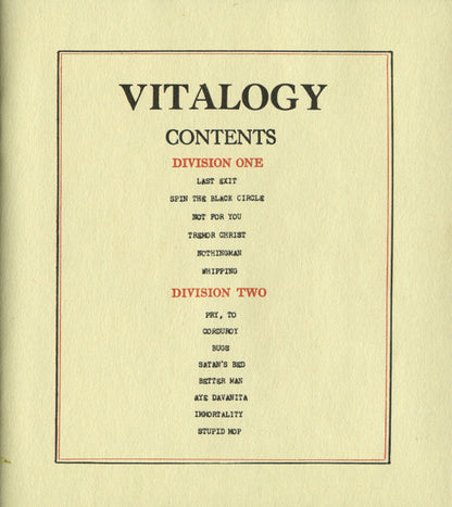 Pearl Jam – Vitalogy CD ALBUM